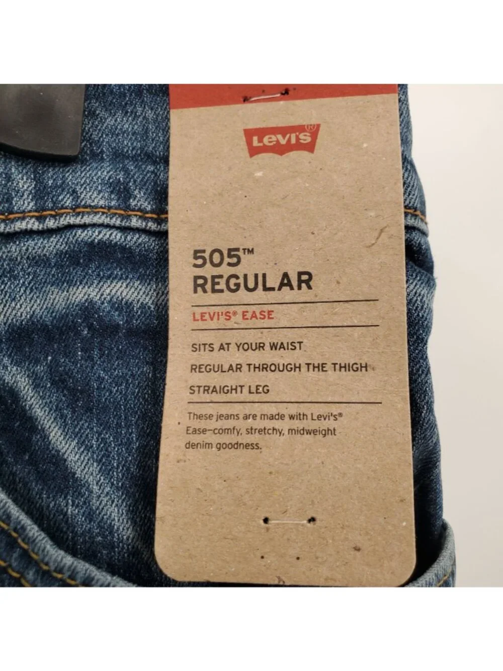 Levi's 505 Regular Ease Straight Leg Jeans Denim Pants Men Size 36 x 32 NWT